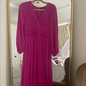 DKNY Magenta Long Sleeve Dress